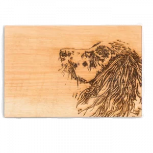 Scottish Made Oak Wood Spaniel Dog Serving Board, 30cm, Natural